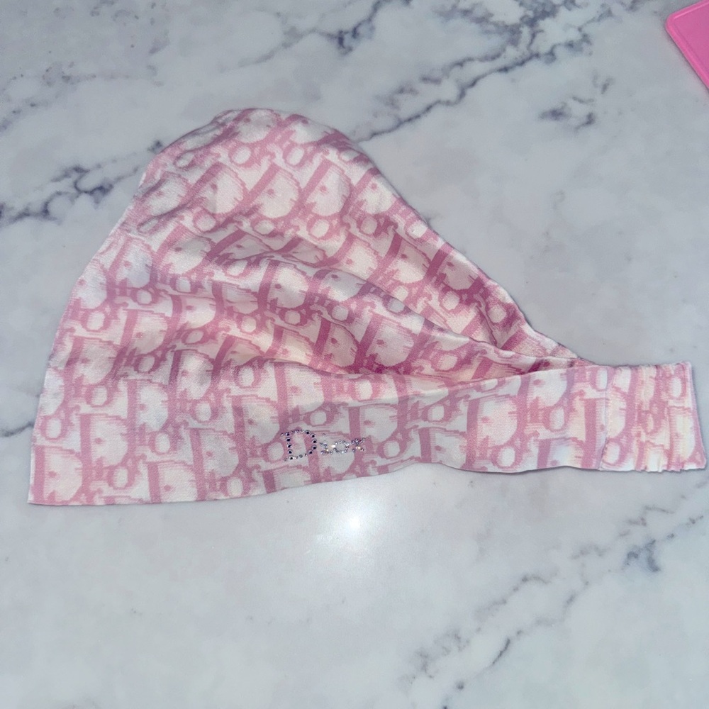 Auth Dior Pink Oblique Silk Headband - Vintage - Picture 1 of 7
